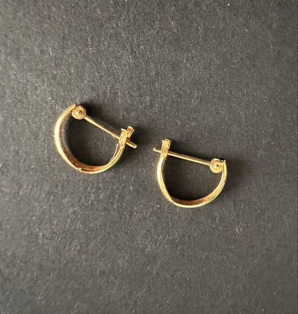 K18 ピアス　フープ&ボール(丸玉) 両耳