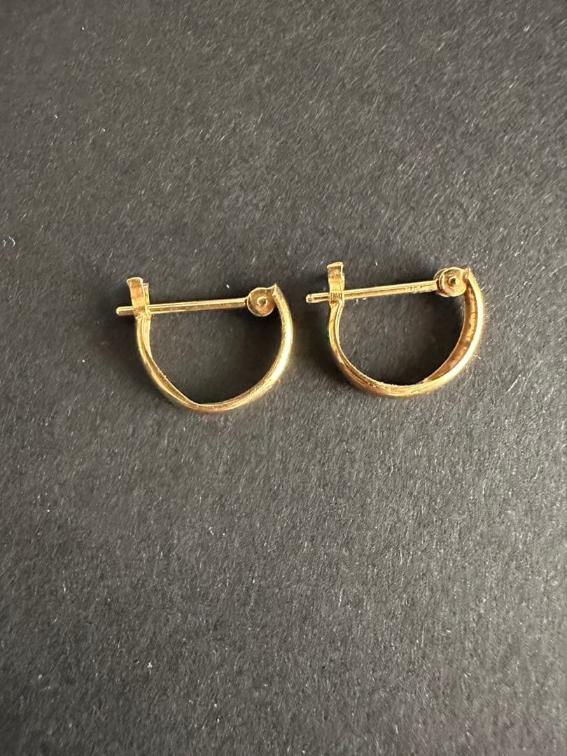 K18 ピアス　フープ&ボール(丸玉) 両耳