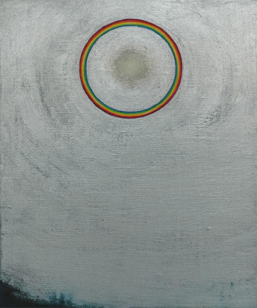 油絵 菅家令子 絵 絵画 インテリア 額付(銀) F3-S72023 風景 祈り