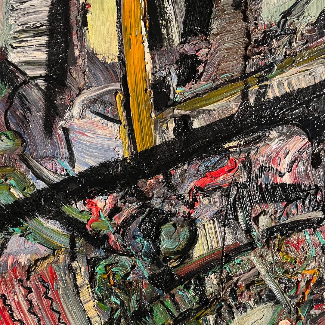 ★真作★ 旭日嘎(シゴラカ) 無題 油絵 貴重作品