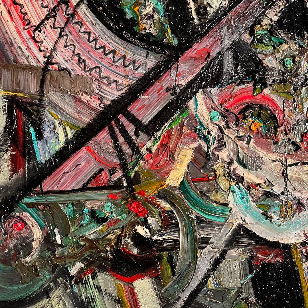 ★真作★ 旭日嘎(シゴラカ) 無題 油絵 貴重作品