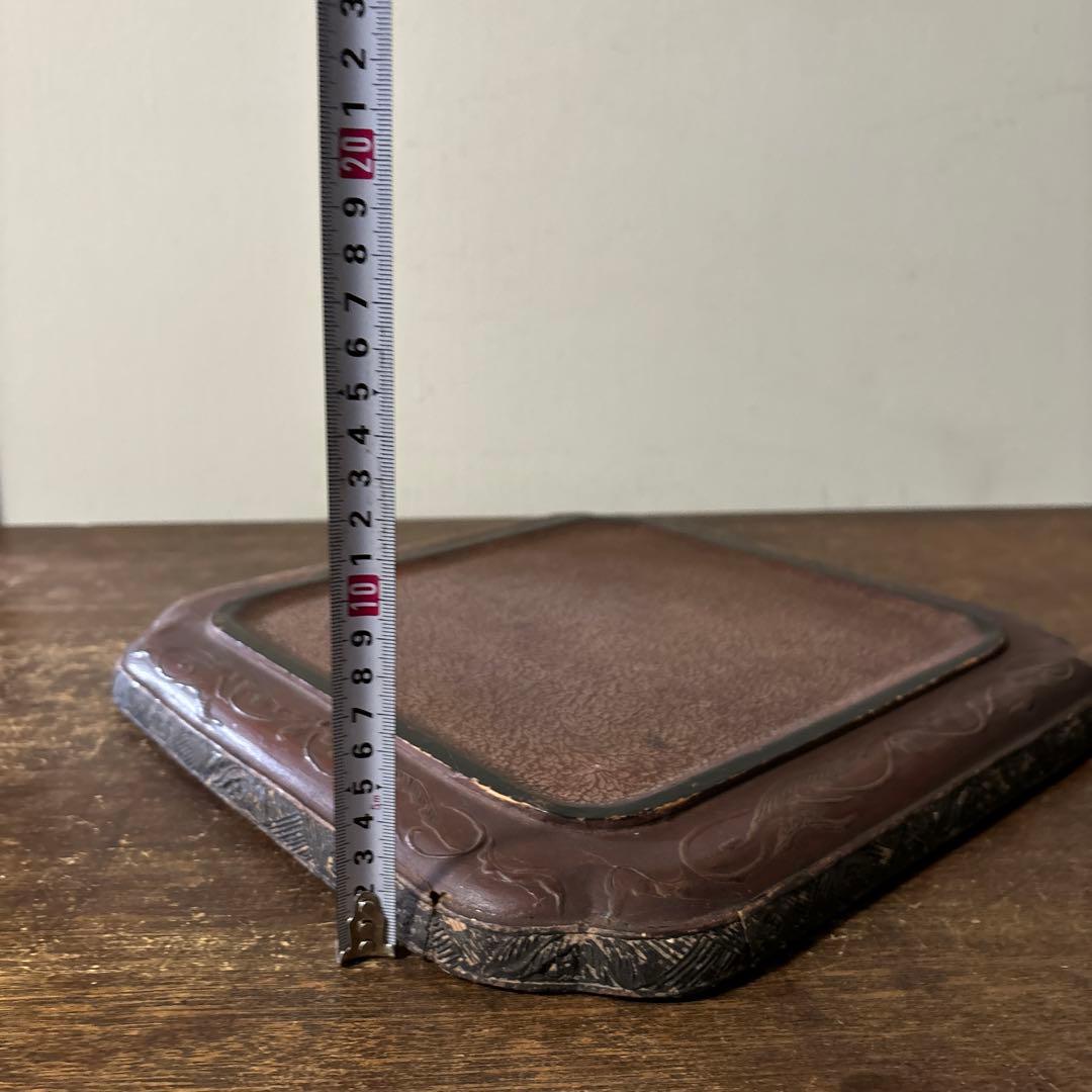 古琉球龍漆器　方盆　江戸時代頃　古美術　古民芸　骨董　アンティーク　古道具　李朝