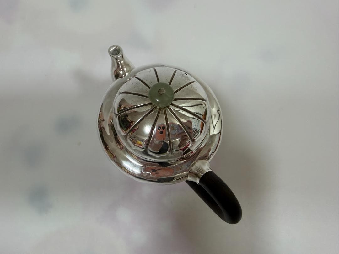 純銀製 菊紋 急須 銀瓶 煎茶道具