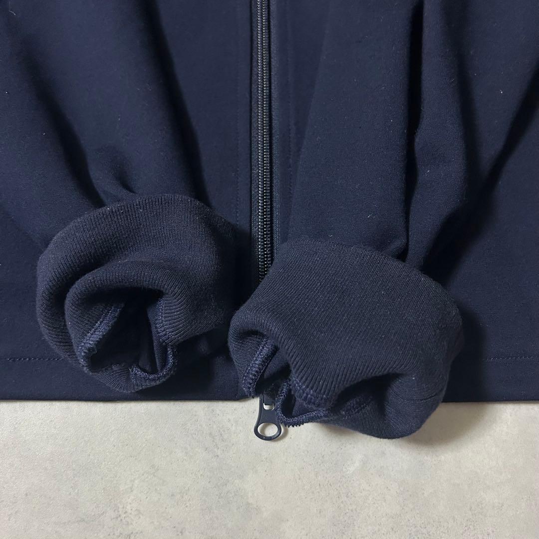 ムータマリン ドライバーズジャージ ポンチブルゾン ダブルジップ ロゴ ネイビー