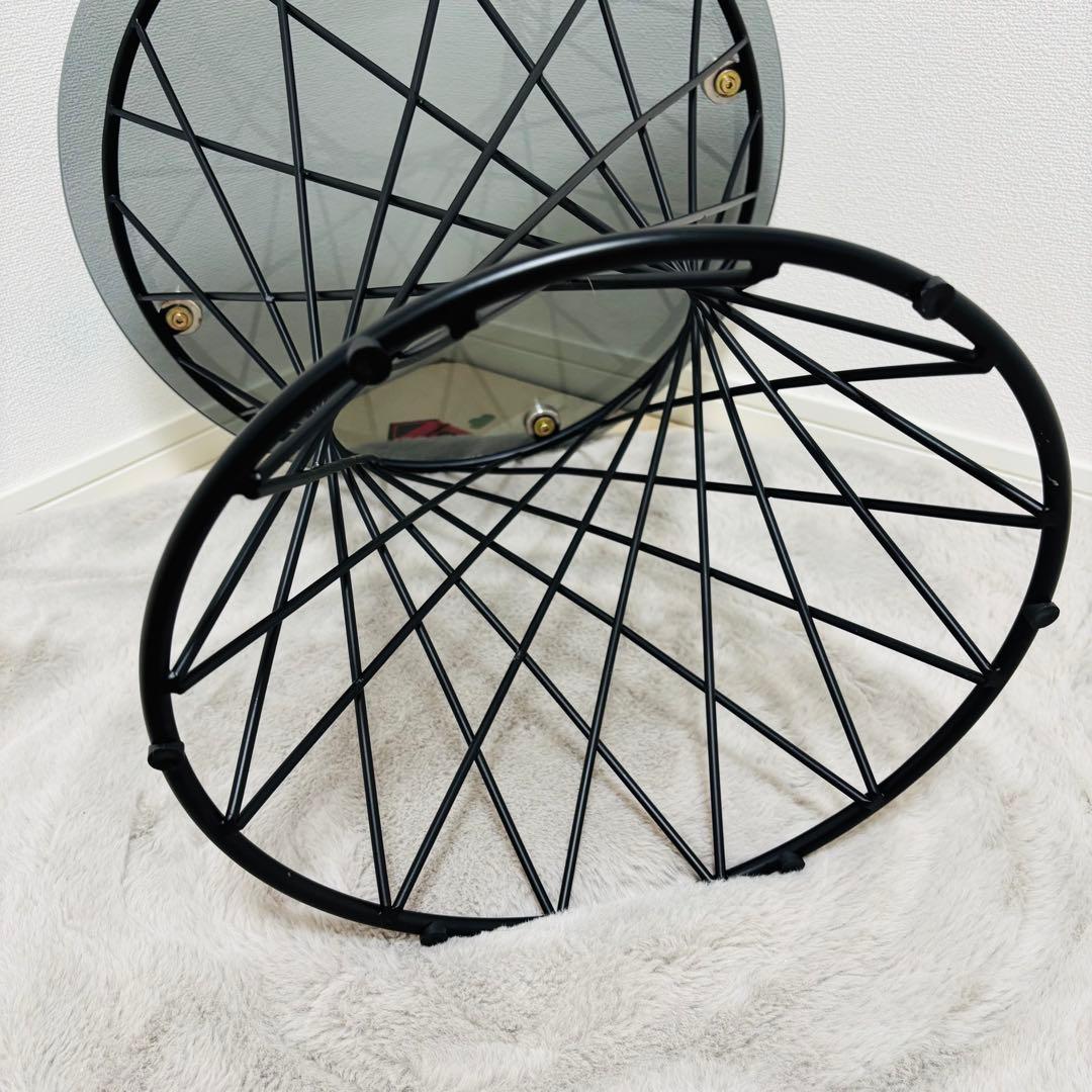 Francfranc サイドテーブル マーリア ブラック 円形 家具　50cm