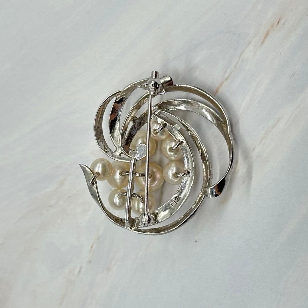 TASAKI 田崎真珠 ブローチ 9粒パール シルバー