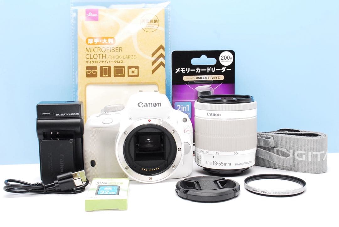 Canon Kiss X7ホワイト✨️静音AF＆手ブレ補正付きレンズセット♪