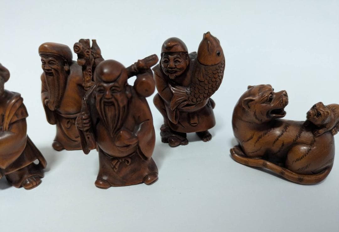 【9点まとめ売り】 根付 七福神 動物 光玉 銘有り 美術品 コレクション