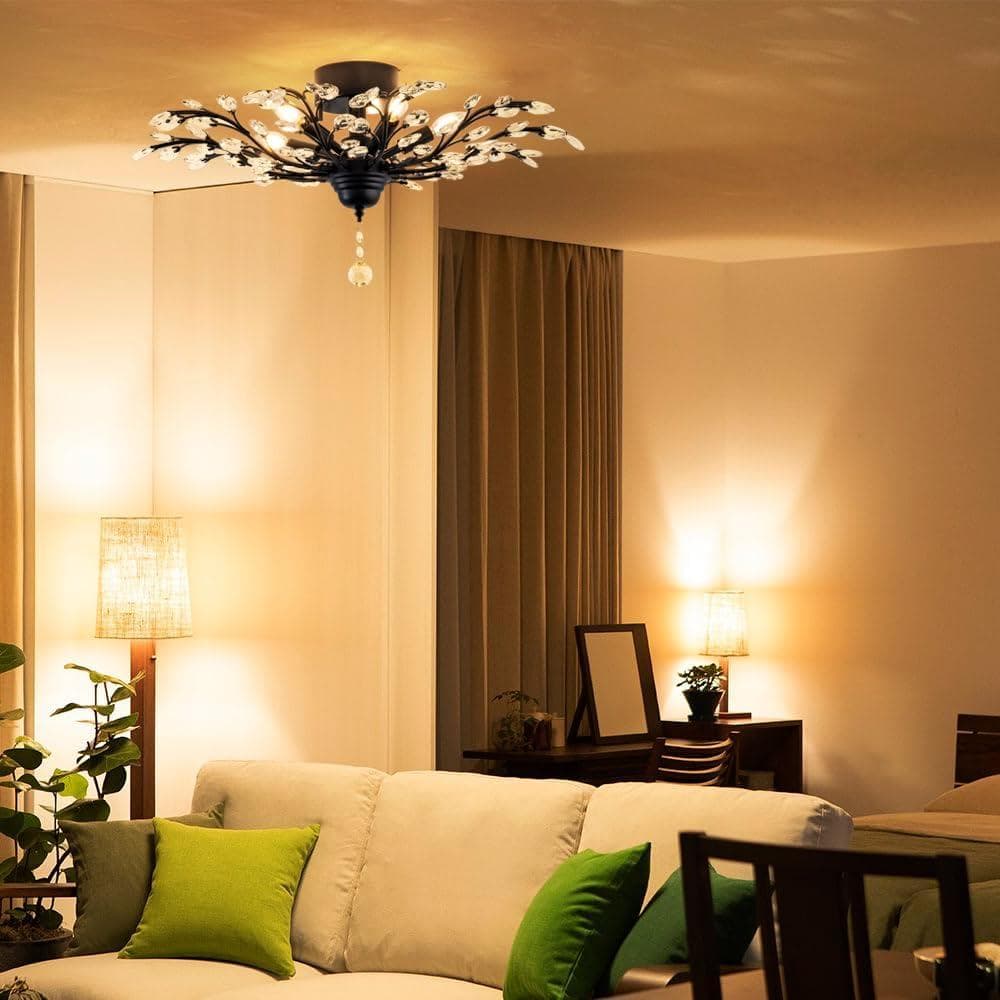 【開封・未使用】Chende シーリングライト レトロ クリスタル 5灯 照明