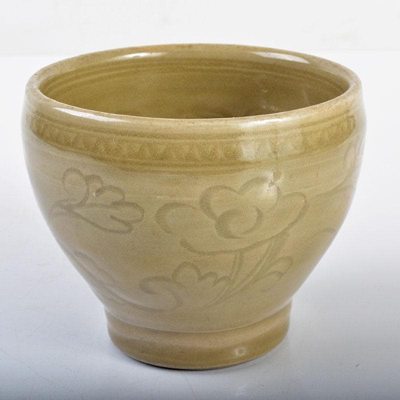 中国　龍泉窯　青磁　印刻花文　茶碗　V　R4254