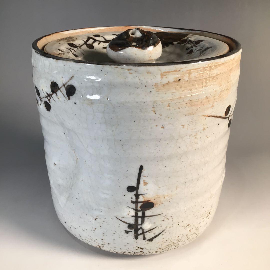 Ｍ８３６　水指　『墨田窯　金太漢造』『老梅文』『一重口水指』　共箱　茶道具