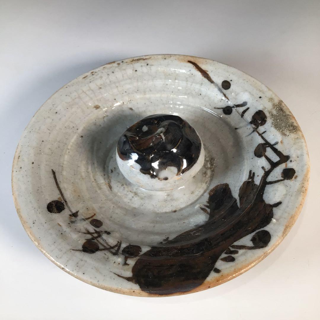 Ｍ８３６　水指　『墨田窯　金太漢造』『老梅文』『一重口水指』　共箱　茶道具