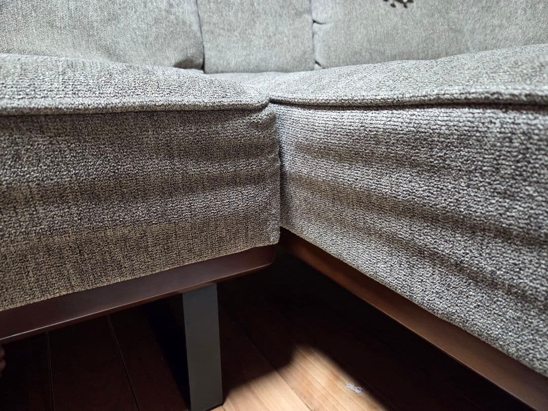 [福岡:直接引き取り限定]グレー L字型ソファセット ファブリック