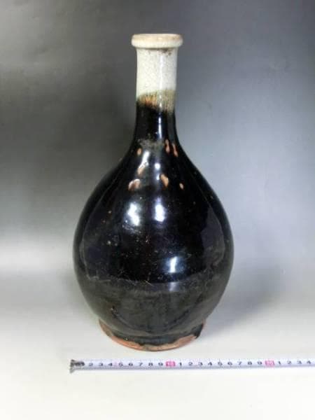 徳利■朝鮮唐津 花生け花瓶 置物 オブジェ 酒器 パンダ柄 古玩 骨董品 名品■