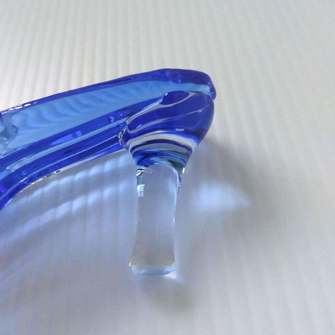 イタリア Murano ムラーノ ガラス オブジェ 置物 靴 ブルー ハイヒール