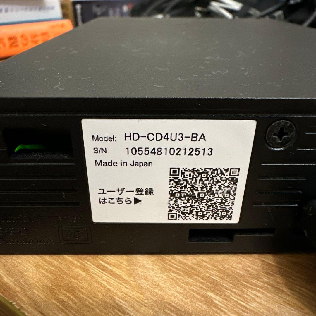 BUFFALO 外付けハードディスク 黒 HD-CD4U3-BA
