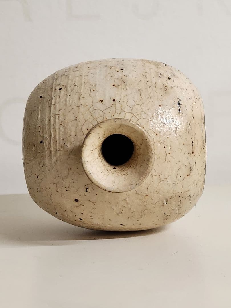 李朝　粉引小俵壺　俵壺　現代美術　朝鮮美術