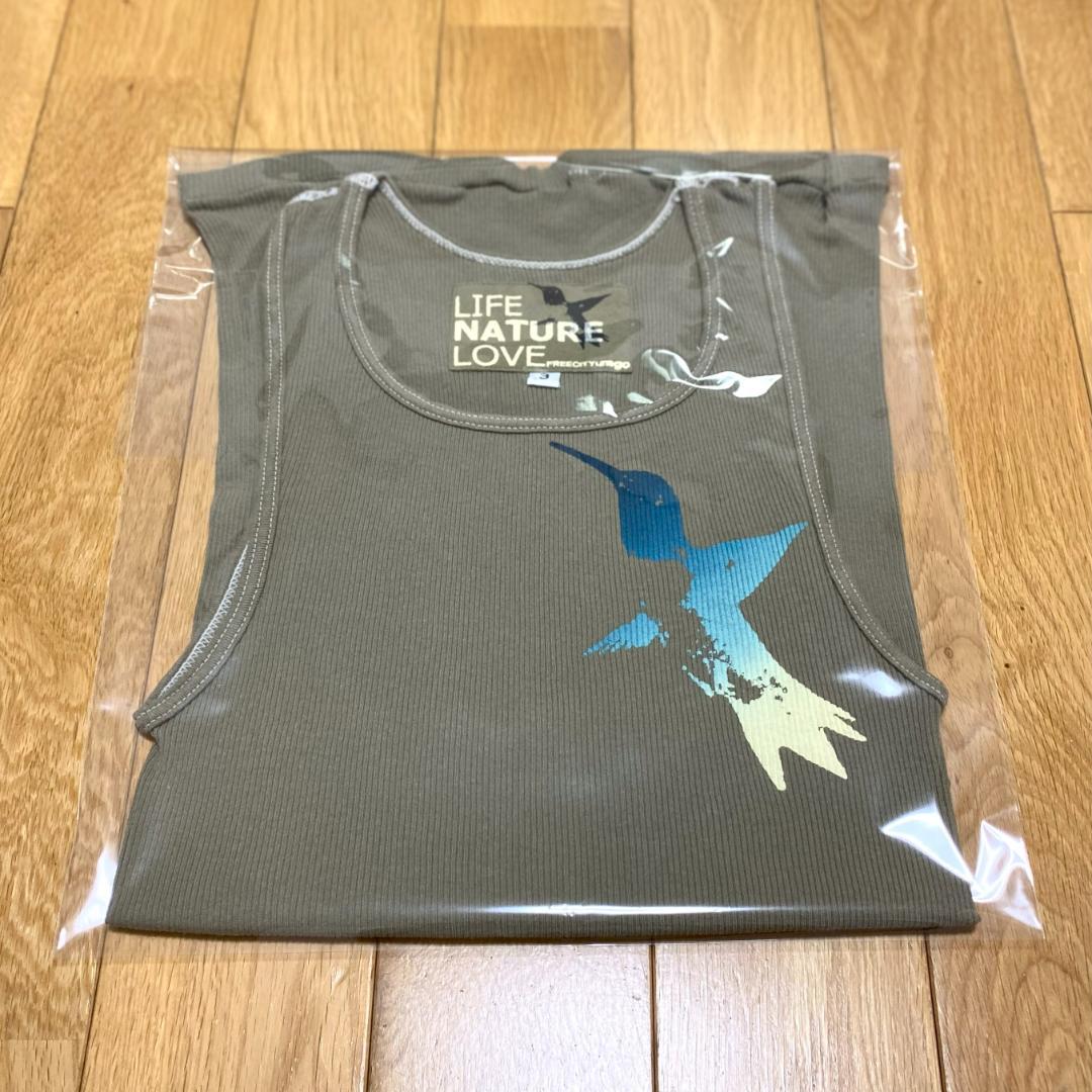 FREECITY　フリーシティ　リブ　タンクトップ　カーキ　３　キムタク　バード