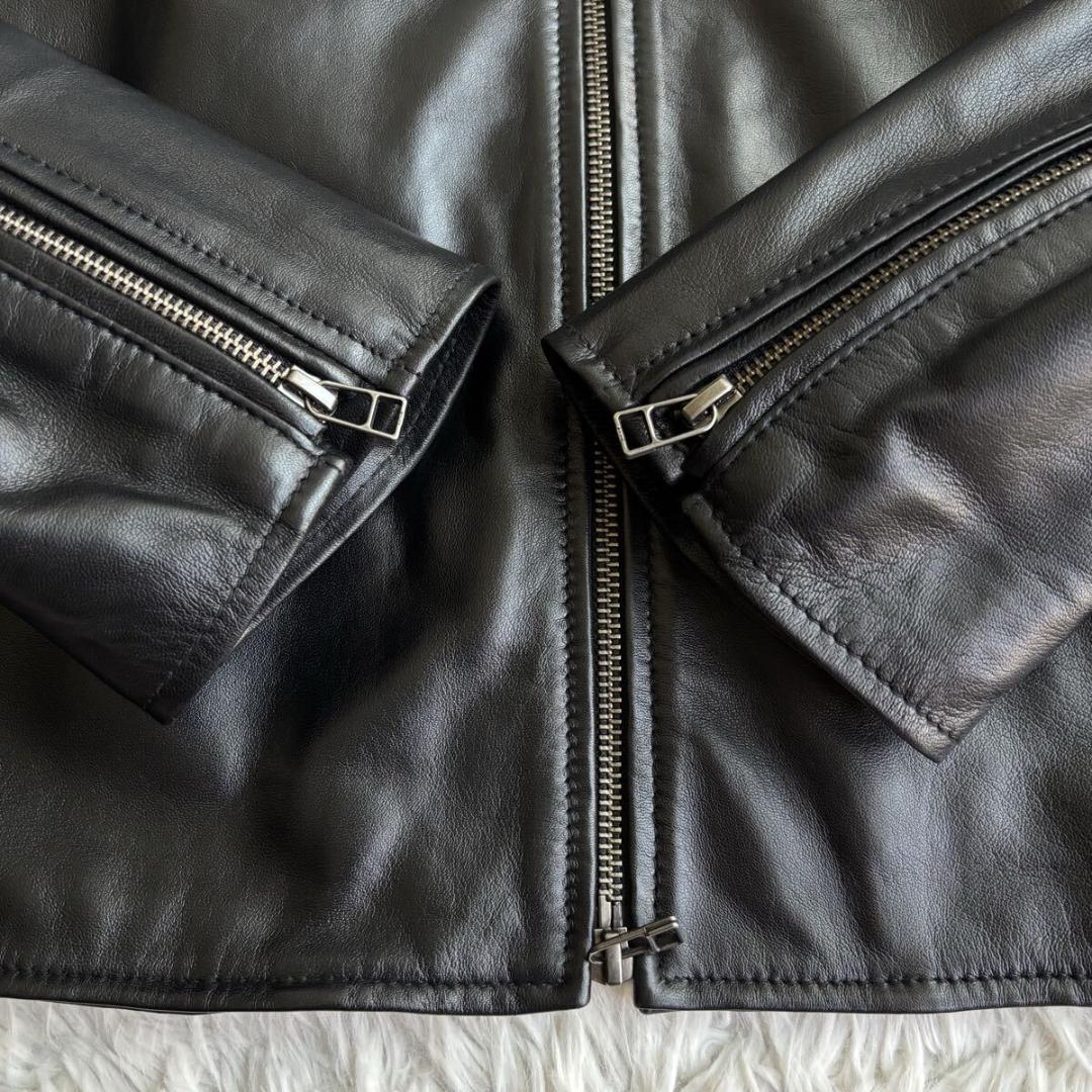 (美品) リューグーレザーズ シングル ライダース ジャケット ラムレザー