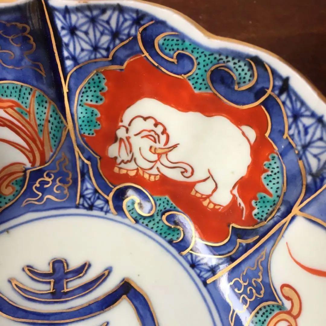 古伊万里 象文 色絵金彩 中鉢 1客/金襴手 伊万里