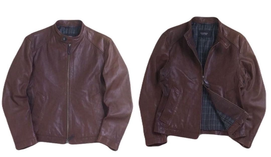 極美品 BURBERRY BLACKLABEL ラムレザージャケット ライダース