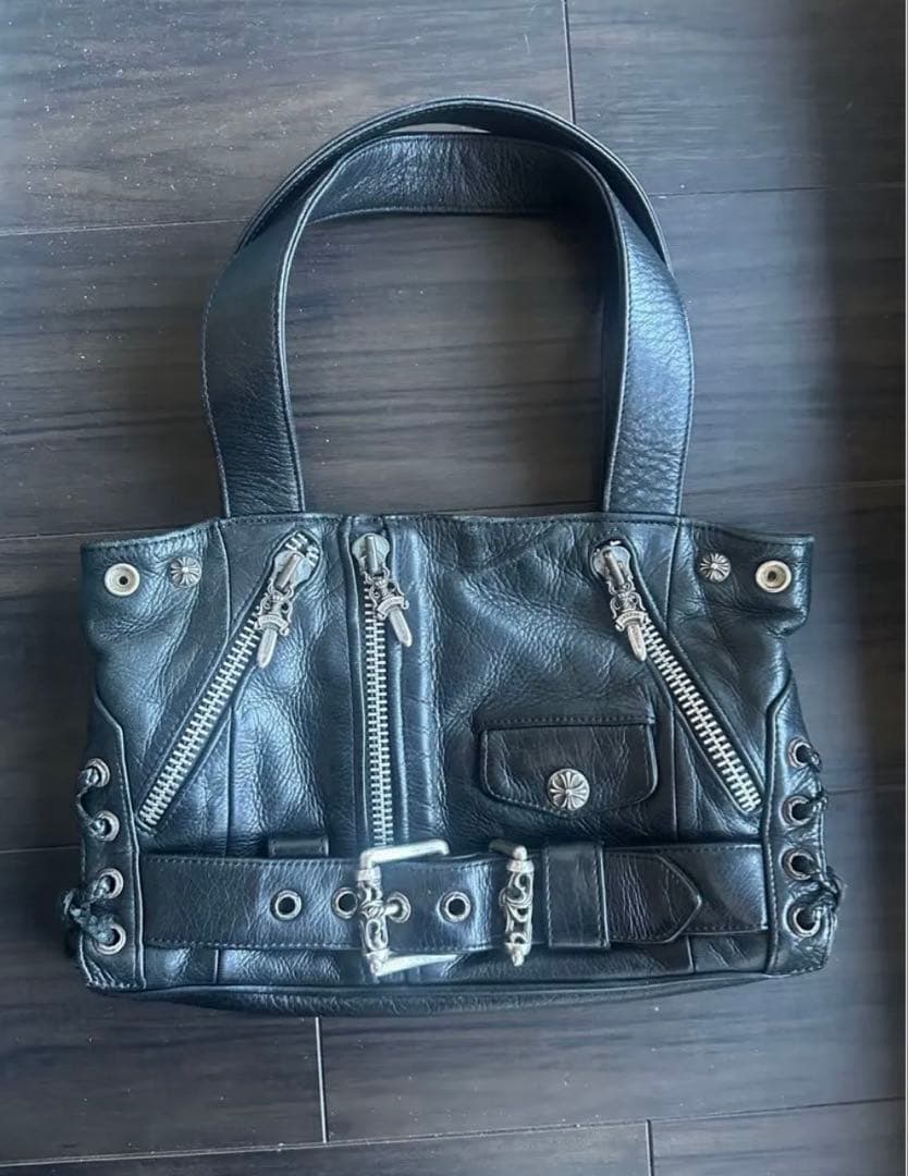 CHROMEHEARTS JJディーン スモール レザーライダースハンドバッグ