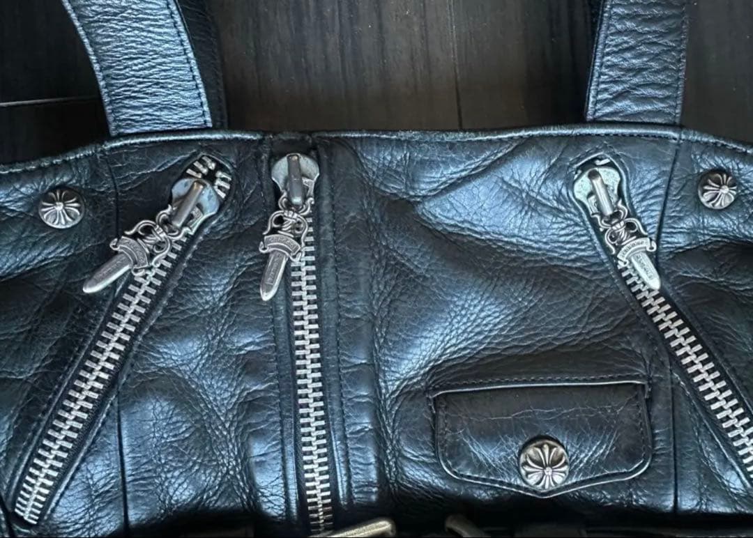 CHROMEHEARTS JJディーン スモール レザーライダースハンドバッグ