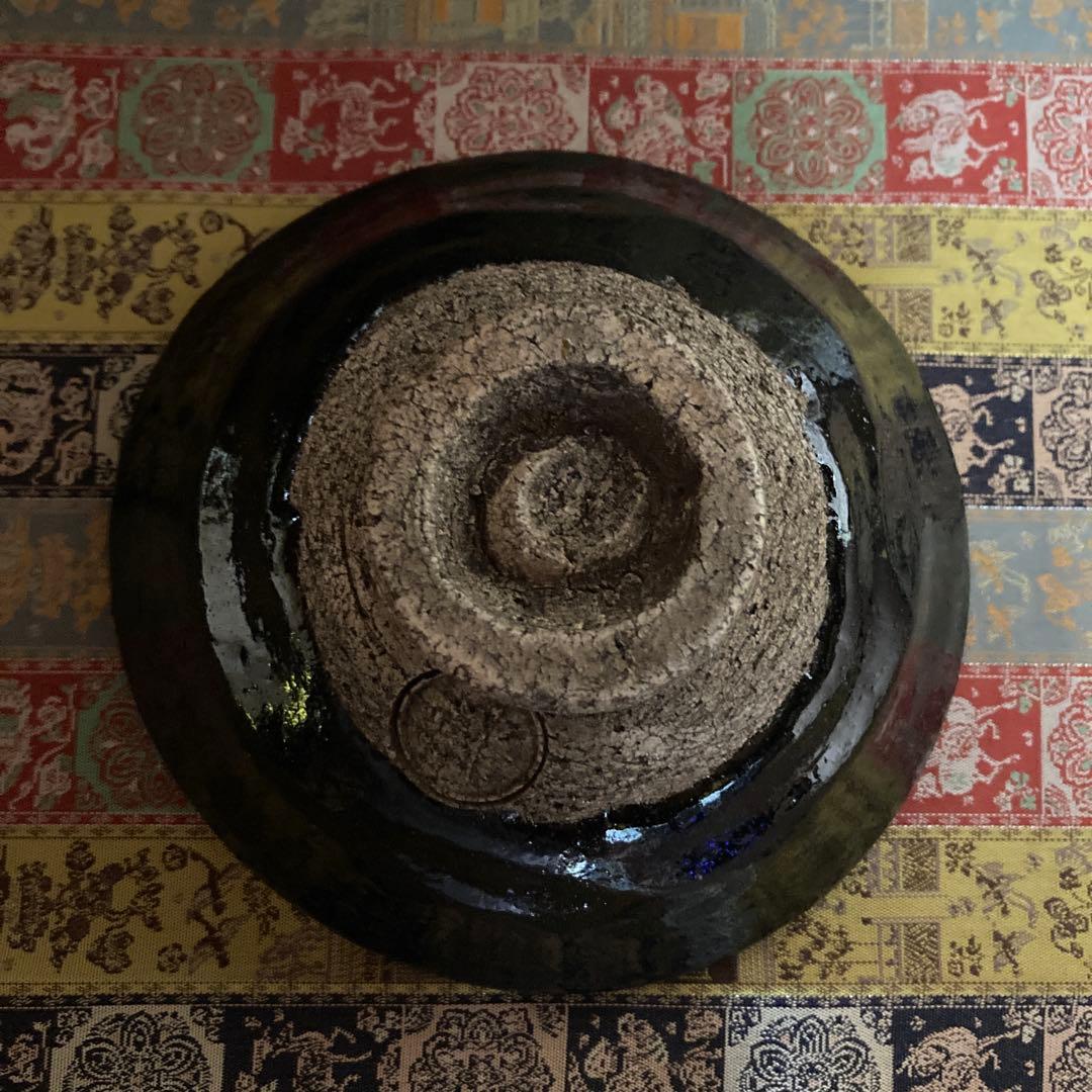 『黒楽茶碗』共箱無　時代物　￼13.3×6×4.7cm 茶道具