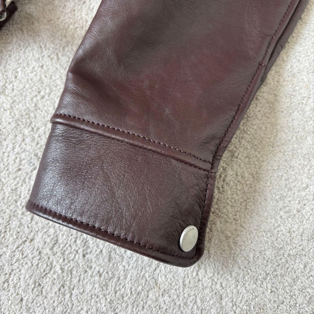 極美品 コーチ フォーポケットレザージャケット ライダース シングル 定価23万