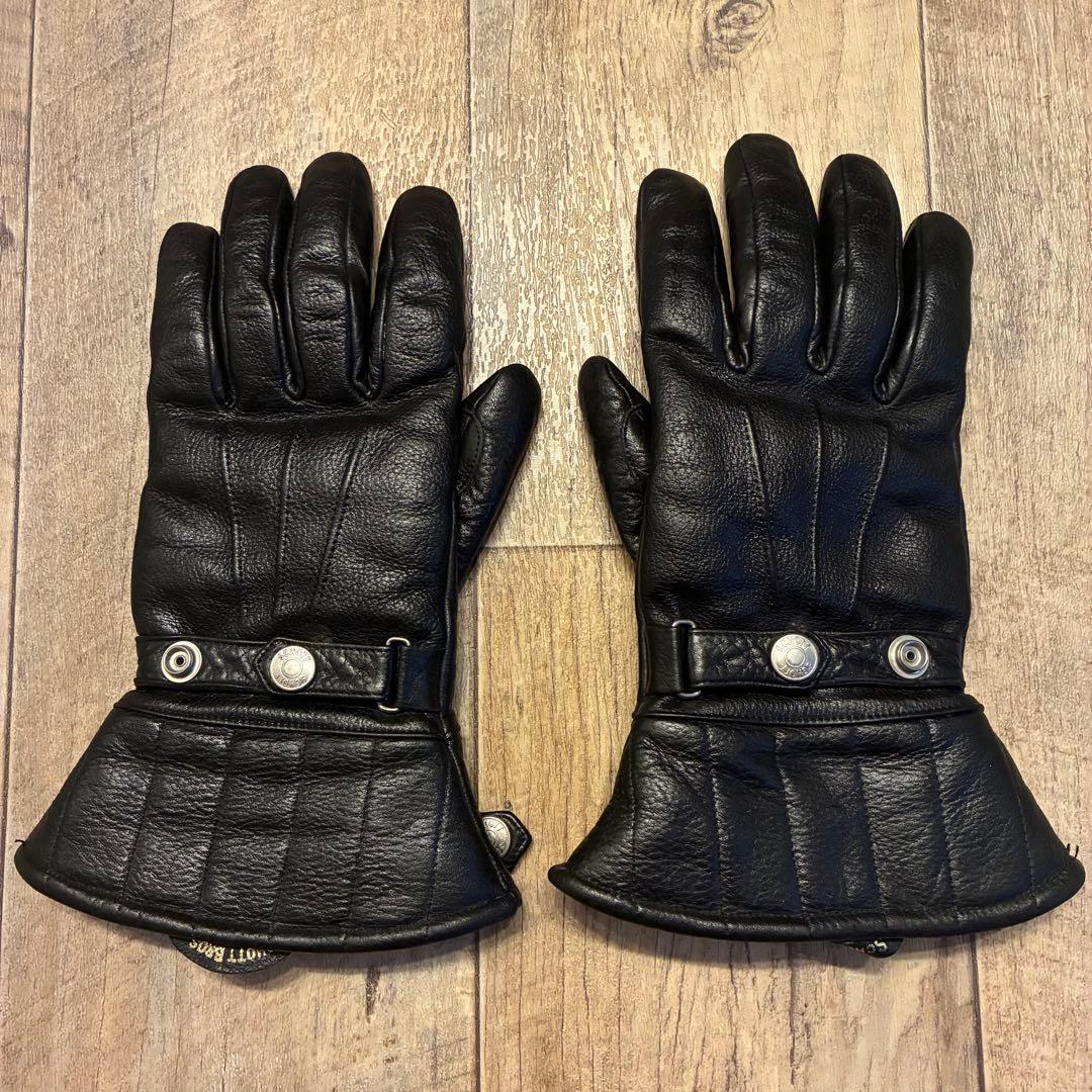 【極暖】SCHOTT ボア レザー グローブ Lサイズ ブラック ガントレット