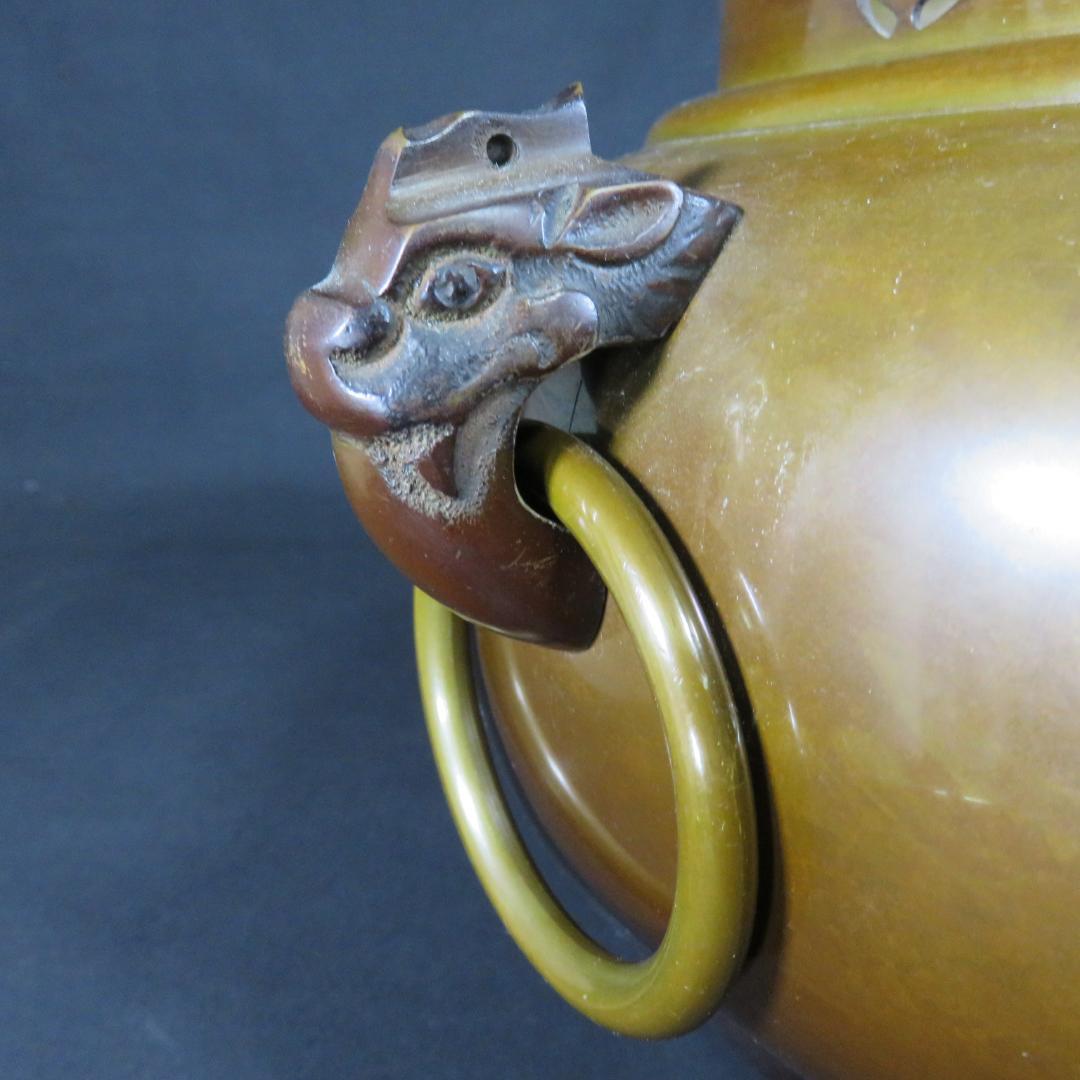 風炉釜 切合鬼面 菊池正直 底板 前瓦 添付 茶道具 茶器 木箱 共箱