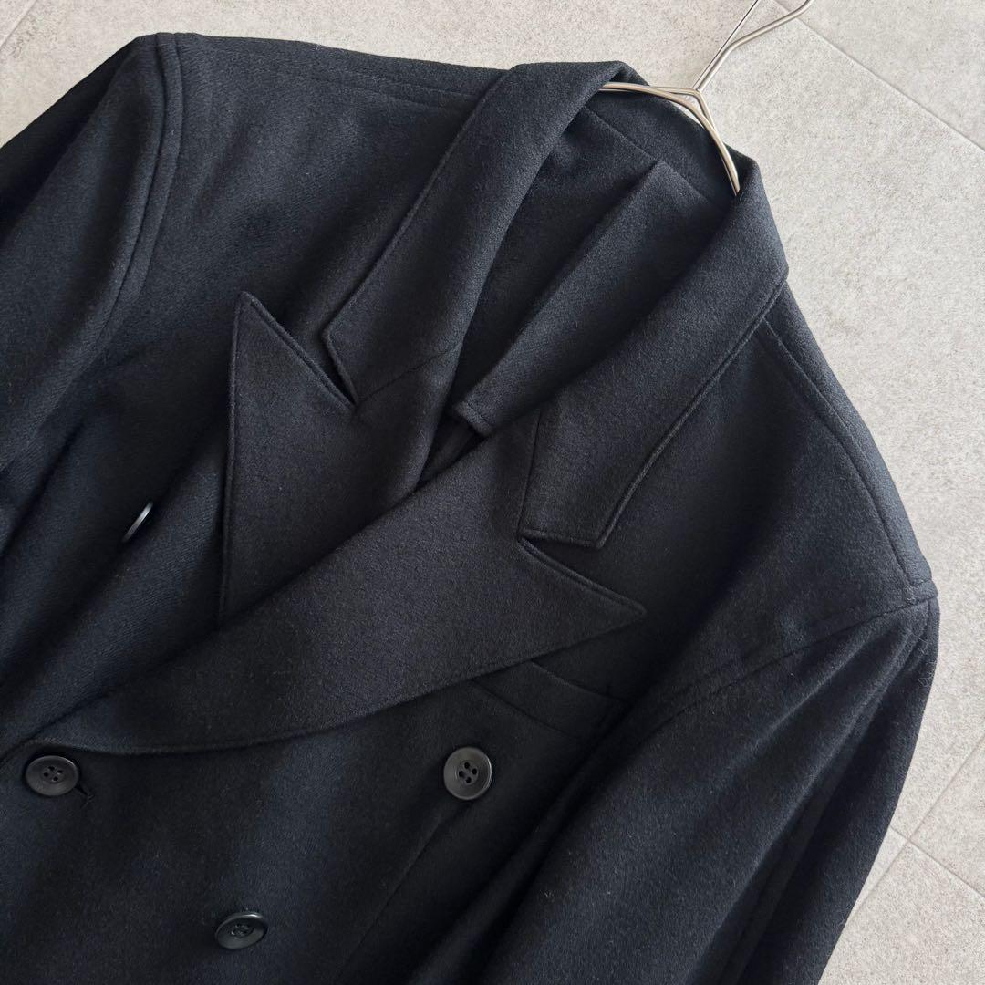 ワイズ　ロングコート　チェスターコート　黒　ブラック　ダブル　ウール　L