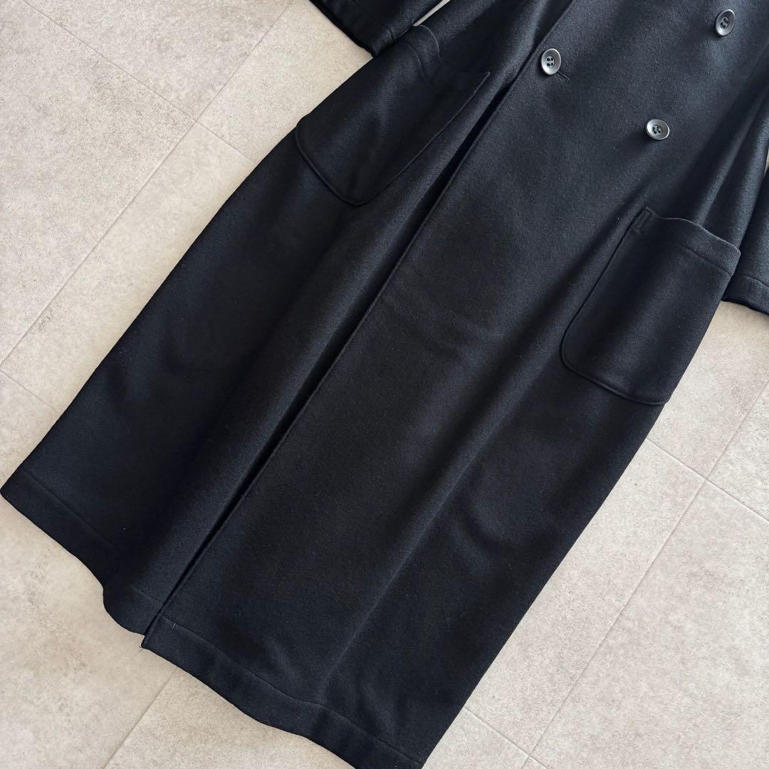 ワイズ　ロングコート　チェスターコート　黒　ブラック　ダブル　ウール　L
