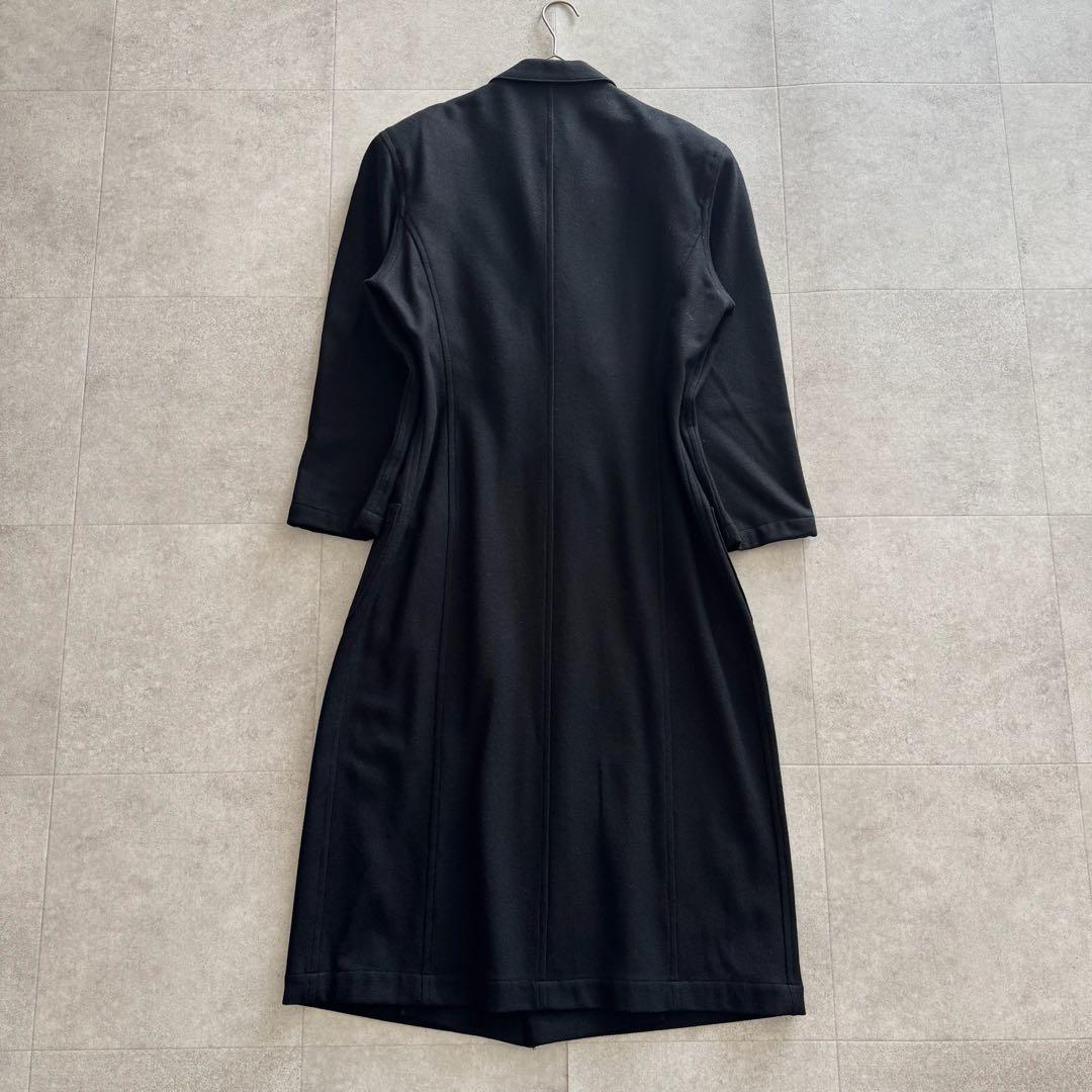 ワイズ　ロングコート　チェスターコート　黒　ブラック　ダブル　ウール　L