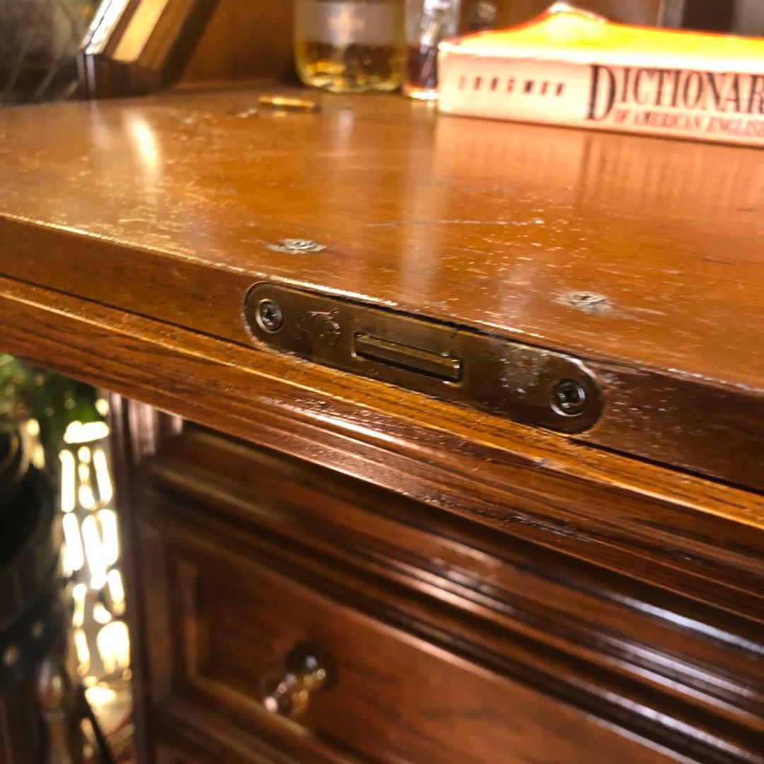 イタリアン　アンティーク　オーク　コンパクト　ライティングビューロー