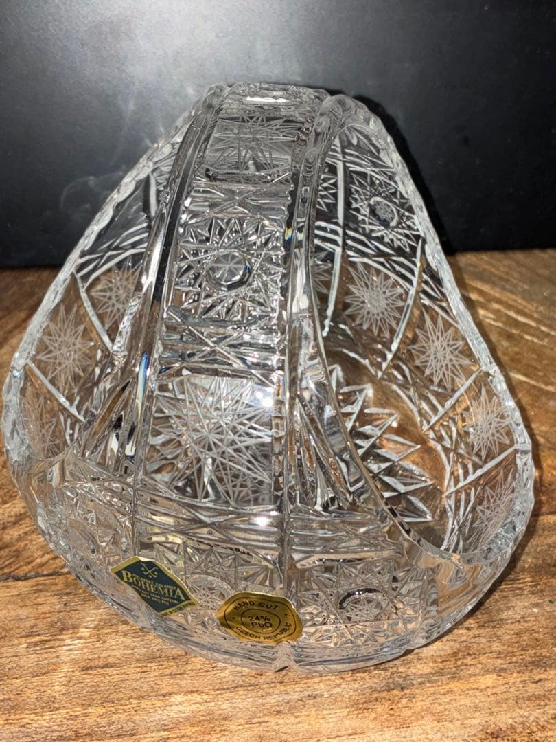 ボヘミアガラス ボヘミアクリスタル バスケット トレイ トレー アンティーク 皿
