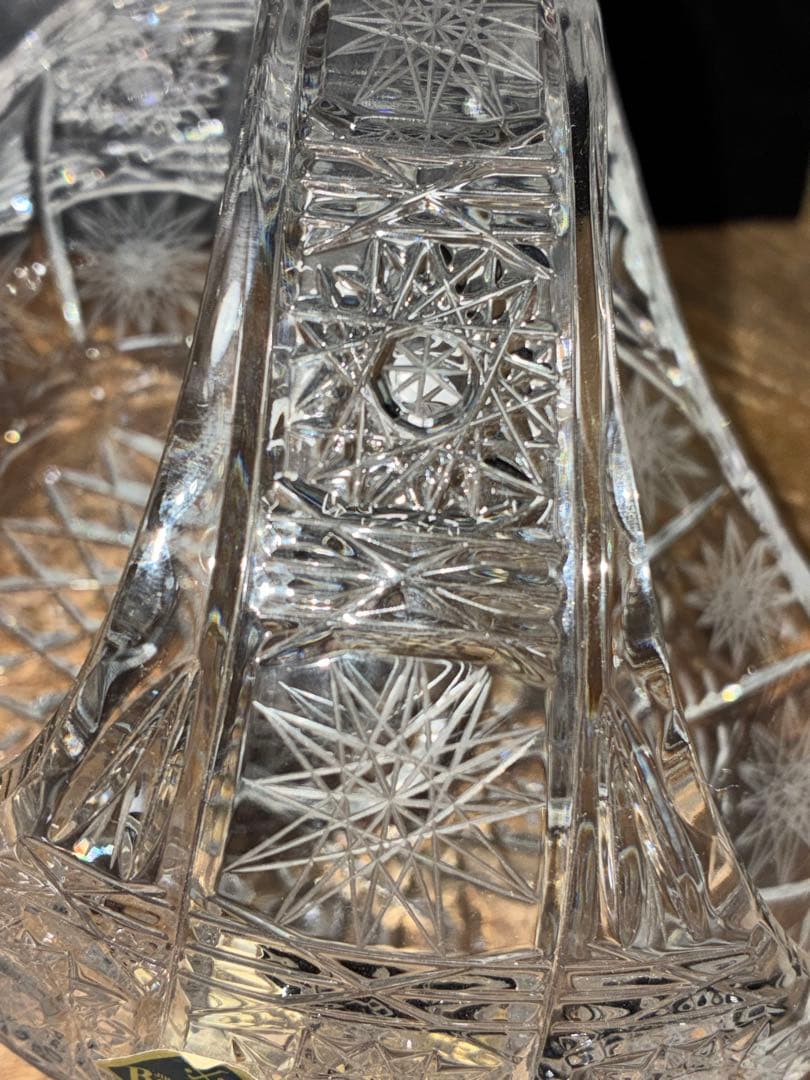 ボヘミアガラス ボヘミアクリスタル バスケット トレイ トレー アンティーク 皿