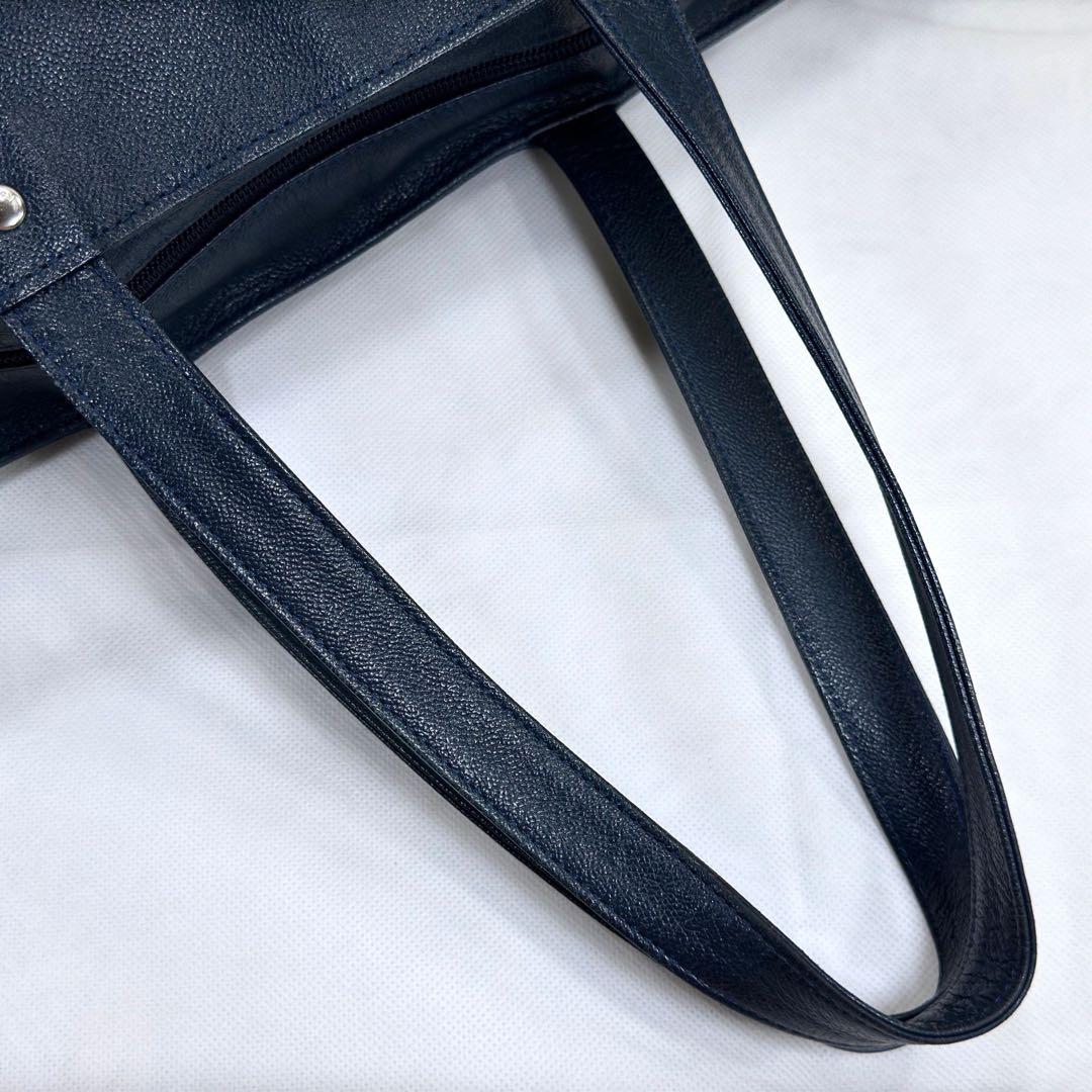 【極美品】ポーター リンク トートバッグ ビジネス レザー 手提げ A4可 紺