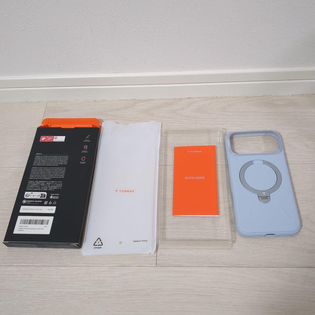 【未使用品】TORRASスタンドケース　iPhone17ProMaxライトブルー
