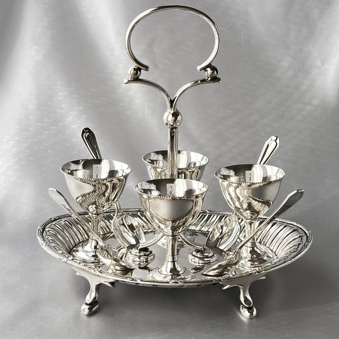 【John Sanderson 】エッグセット 4名用 エッグカップ