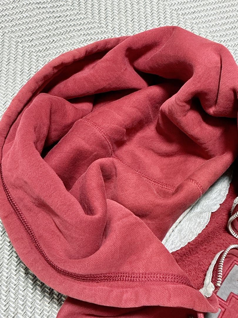 00's OLDNIKE ジップパーカー レッド テック 美品 刺繍 人気色