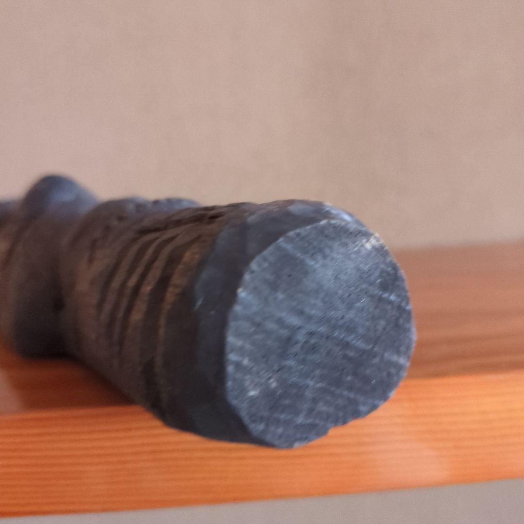 黒い木製彫刻 人形像 約30cm