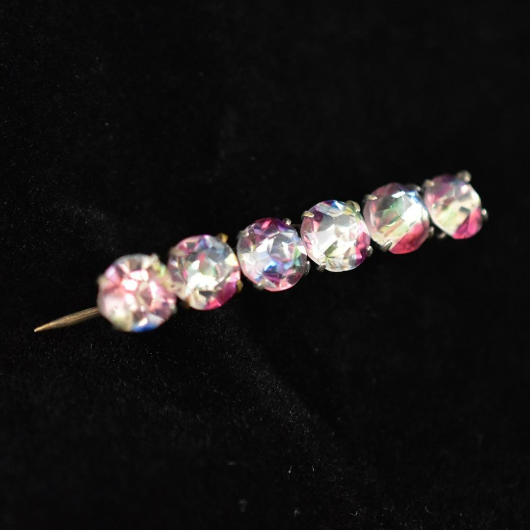 TSJB 初期アイリスガラスのブローチ 虹色