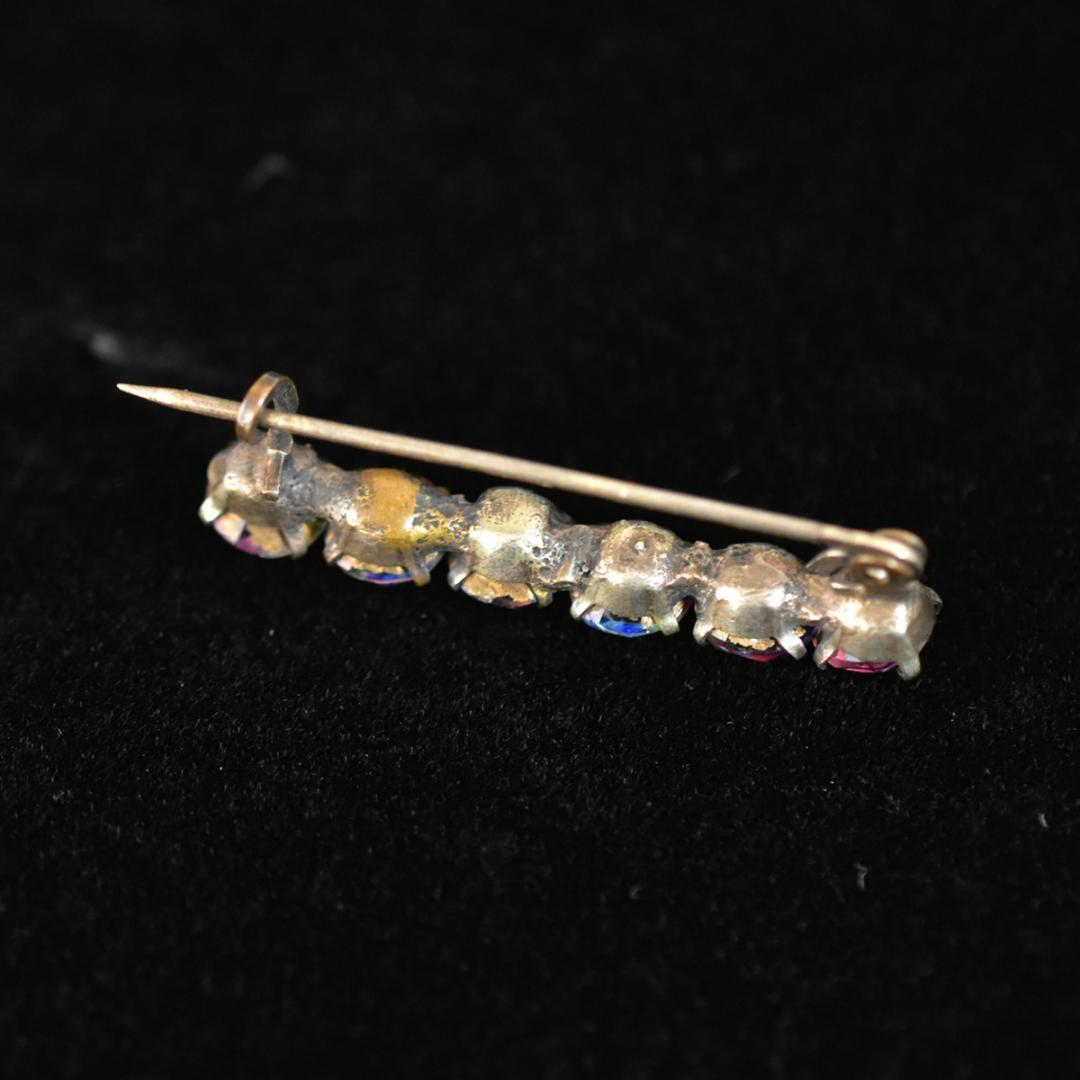 TSJB 初期アイリスガラスのブローチ 虹色