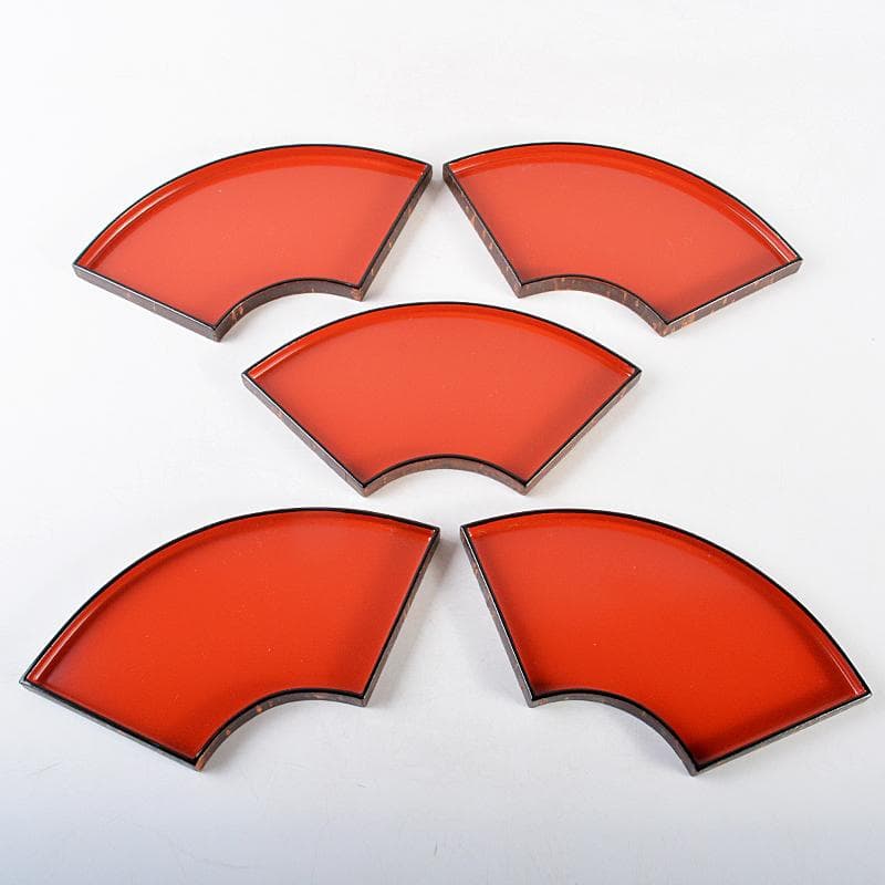 伝統工芸　桜皮細工　扇銘々皿　五客　茶筒　茶匙　蓋物　まとめて　V　R5839