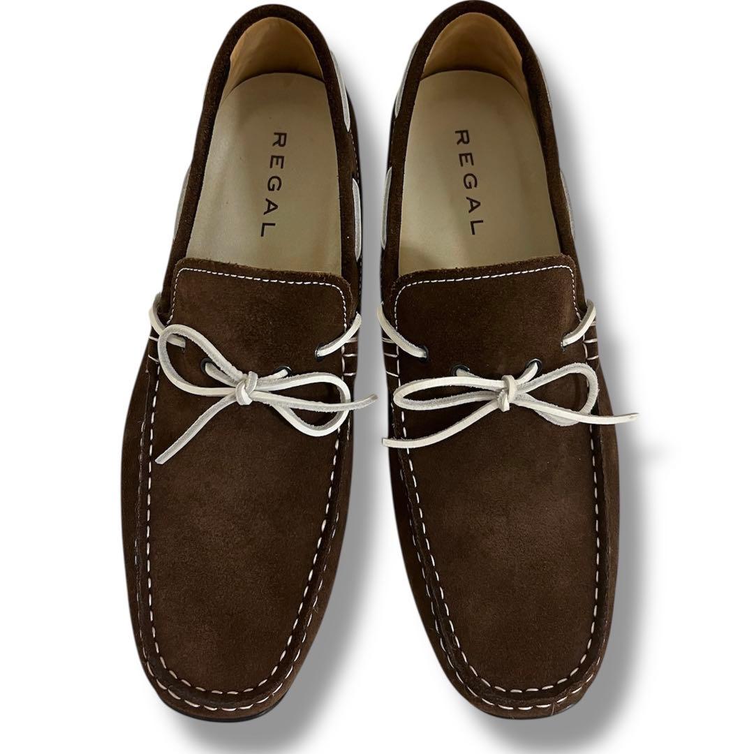 新品 REGAL スエード ローファー 27cm デッキシューズ　リーガル　茶系