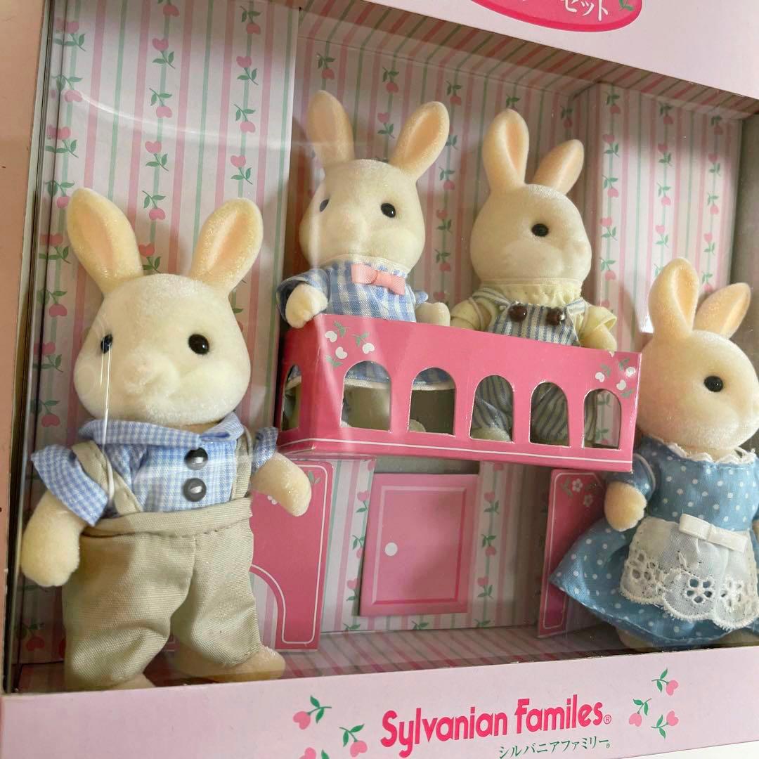 【レア】エポック　シルバニアファミリー　ピンクわたウサギファミリー