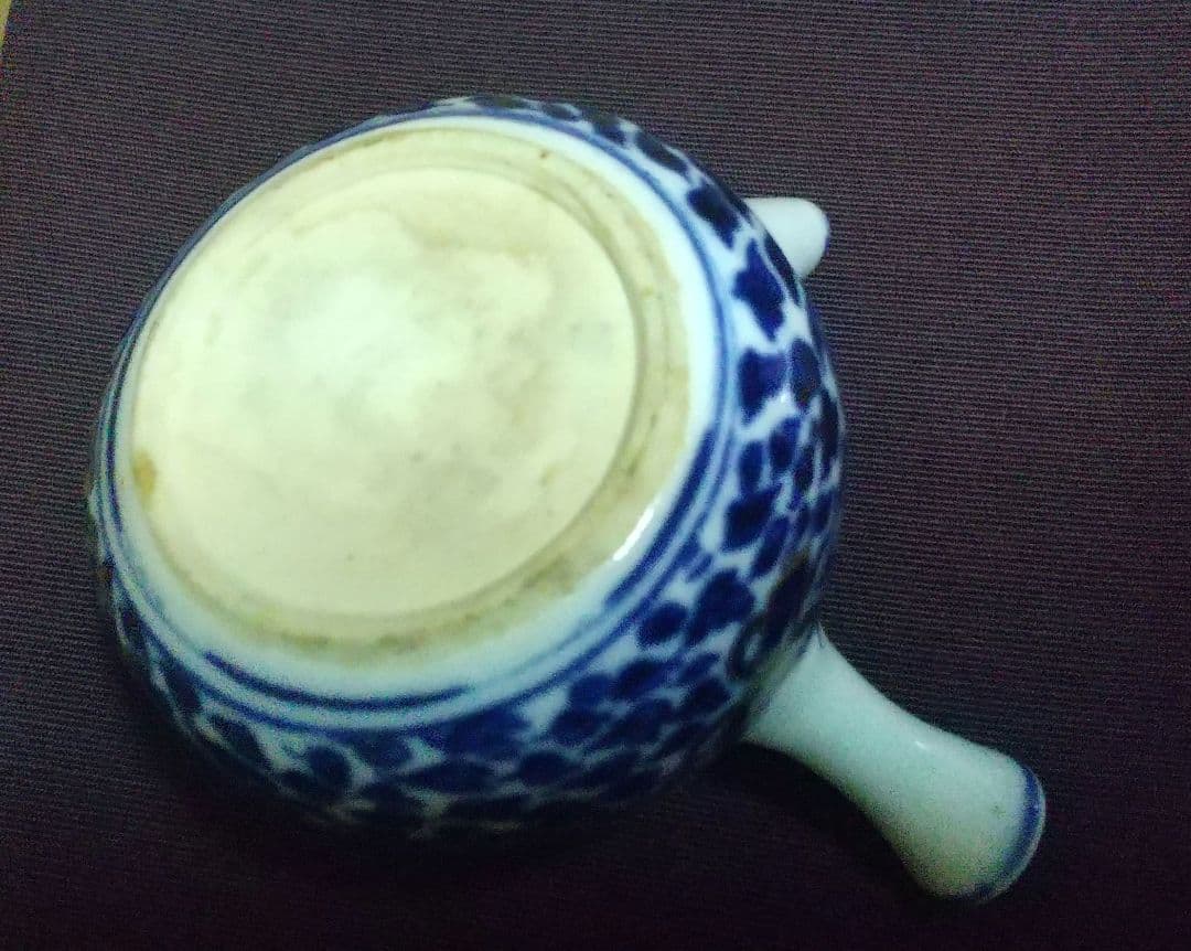 骨董　小さな急須　金の線描き鳳凰 アートな絵柄　蓋が可愛い！