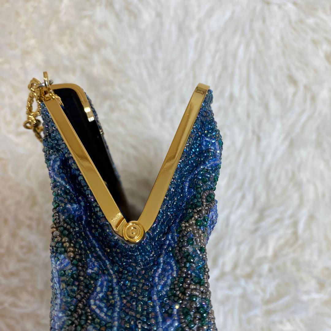 美品 Katsumi Tokyo かつみ ビーズ ハンドバッグ パーティバッグ