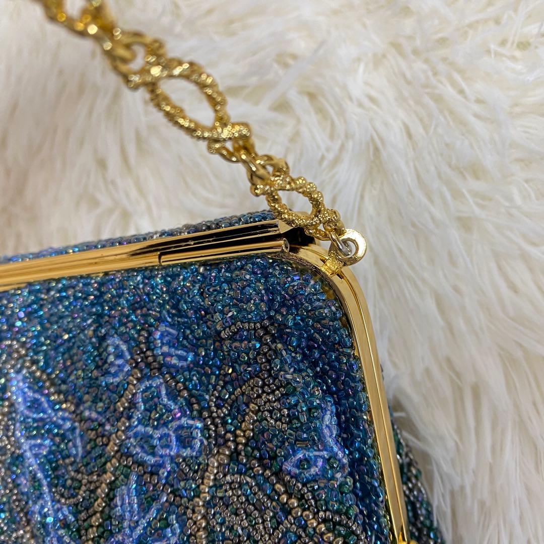 美品 Katsumi Tokyo かつみ ビーズ ハンドバッグ パーティバッグ